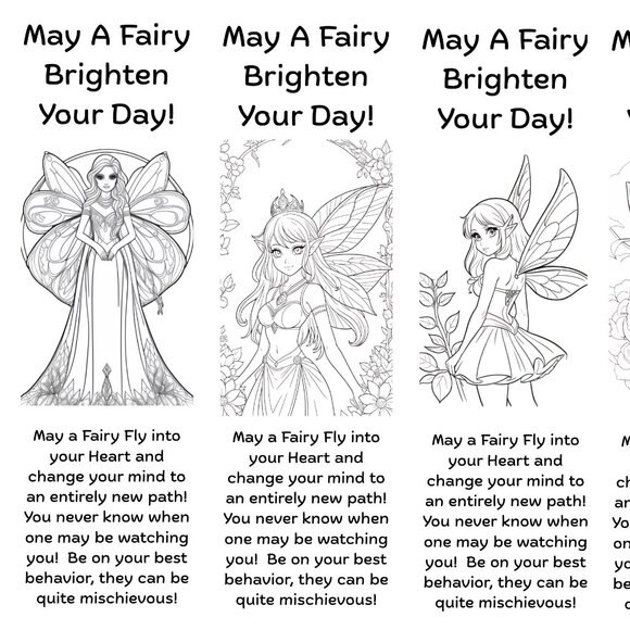 Color Your Own Fairy Bookmarks, 5 qty! - Picture 7 of 16